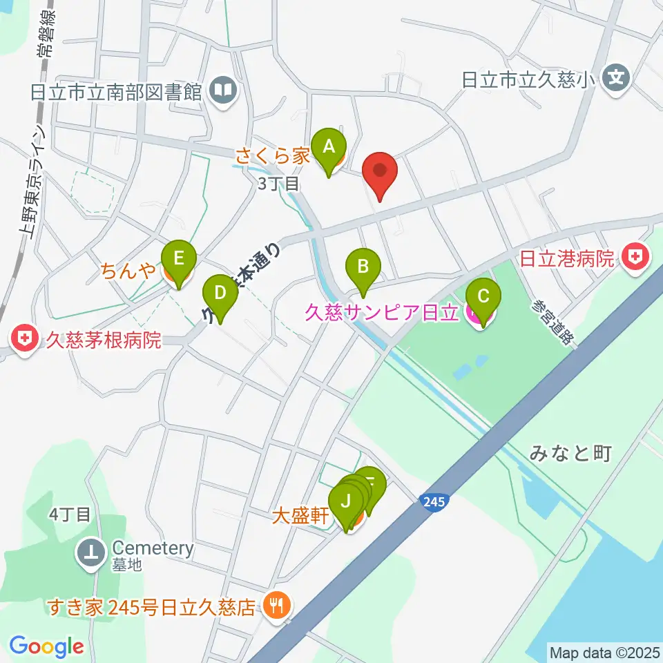 スタジオチャプターハウス周辺のファミレス・ファーストフード一覧地図