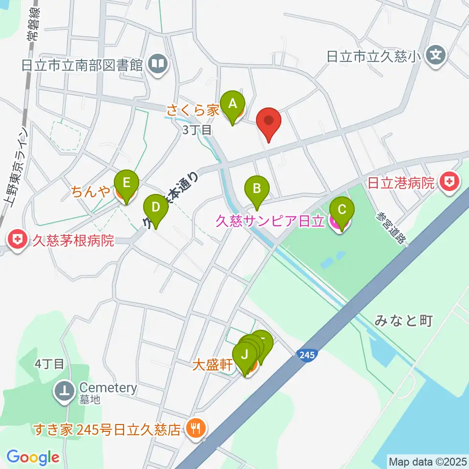 スタジオチャプターハウス周辺のファミレス・ファーストフード一覧地図