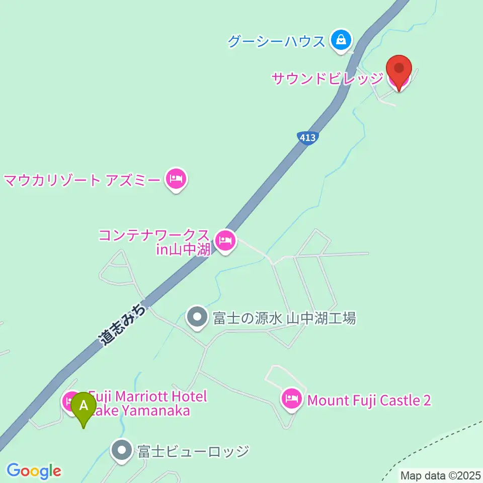 山中湖サウンドビレッジ周辺のファミレス・ファーストフード一覧地図