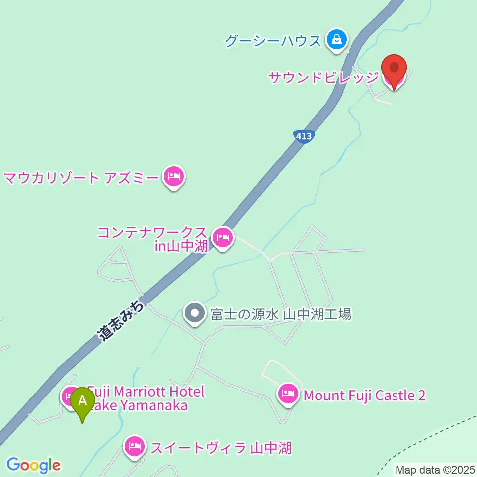 山中湖サウンドビレッジ周辺のファミレス・ファーストフード一覧地図