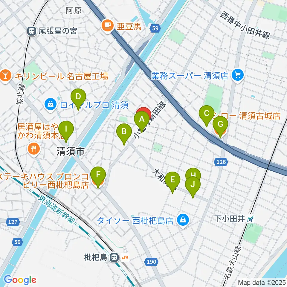 NEWS90周辺のファミレス・ファーストフード一覧地図