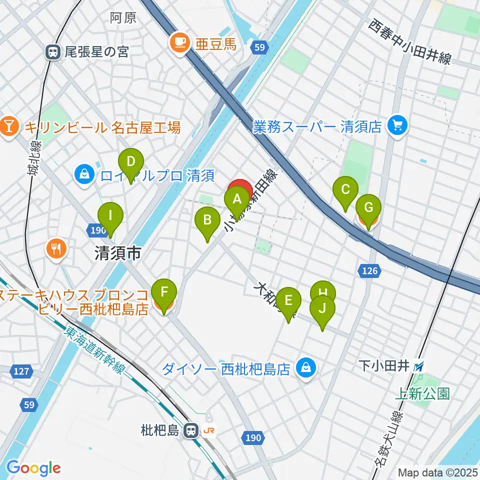 NEWS90周辺のファミレス・ファーストフード一覧地図