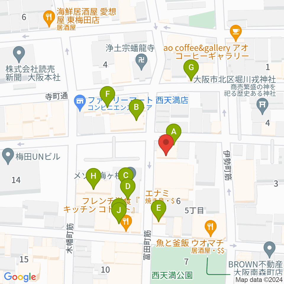 スタジオグルーヴ周辺のファミレス・ファーストフード一覧地図