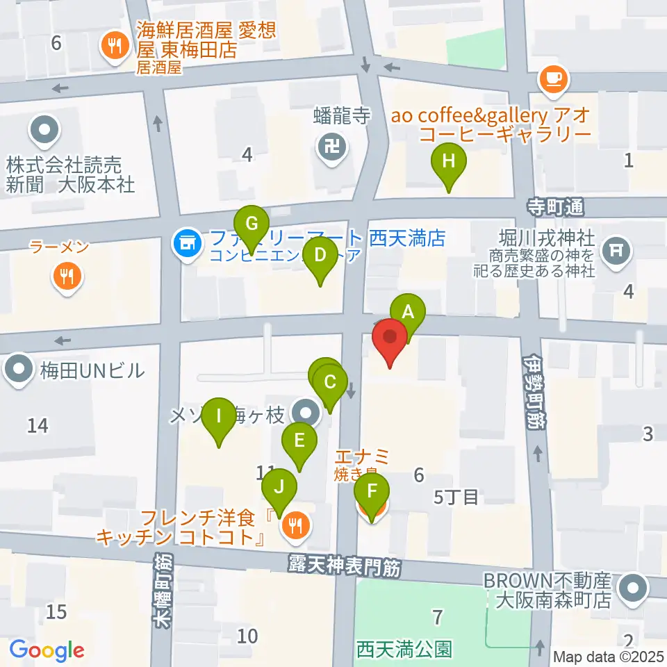 スタジオグルーヴ周辺のファミレス・ファーストフード一覧地図