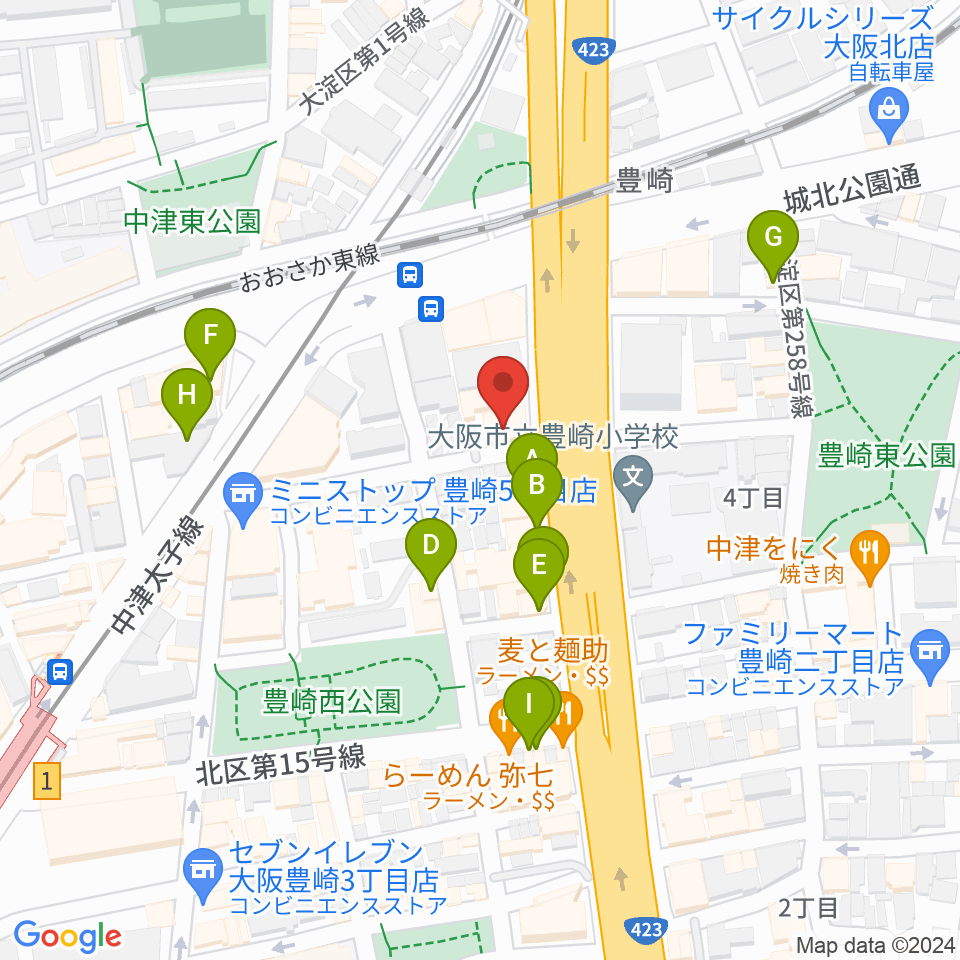 三和レコーディングスタジオ周辺のファミレス・ファーストフード一覧地図