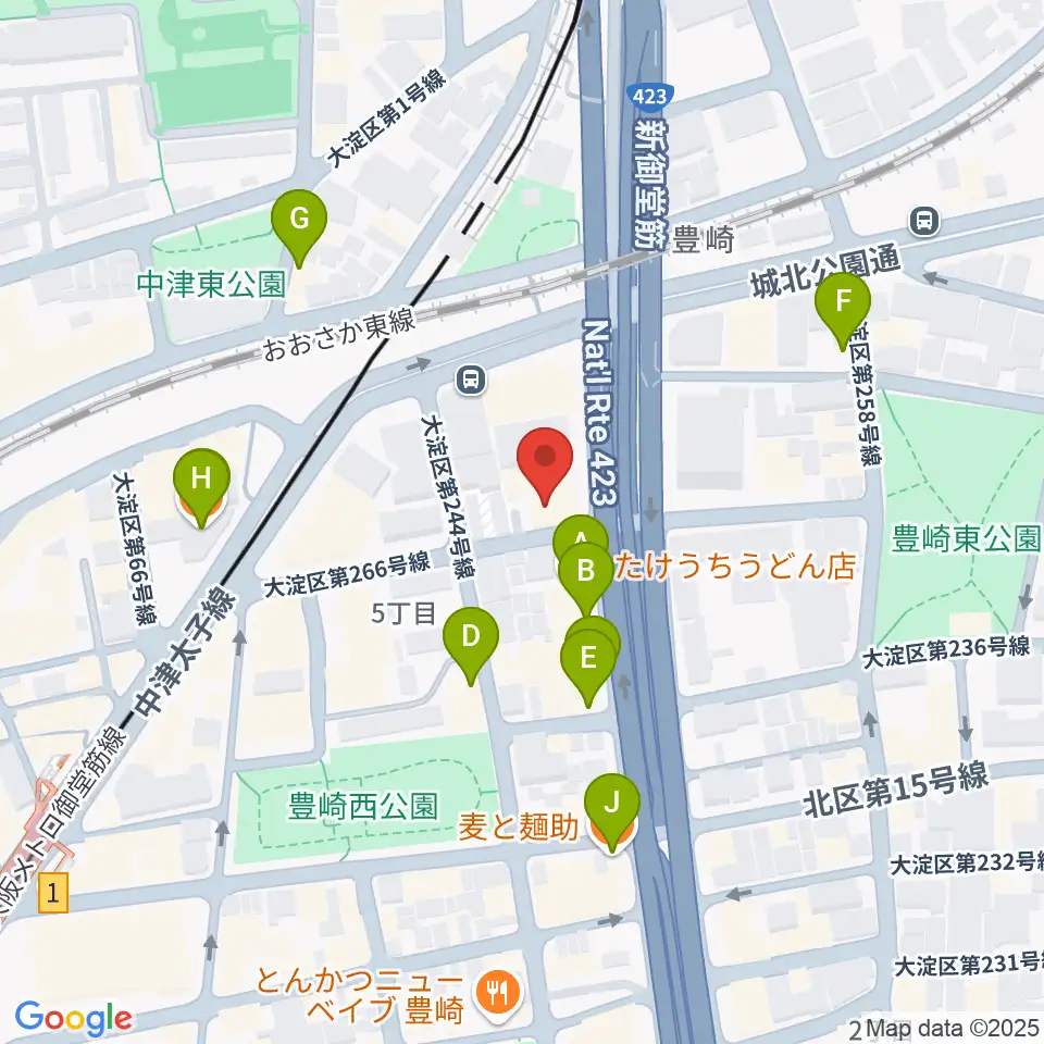三和レコーディングスタジオ周辺のファミレス・ファーストフード一覧地図