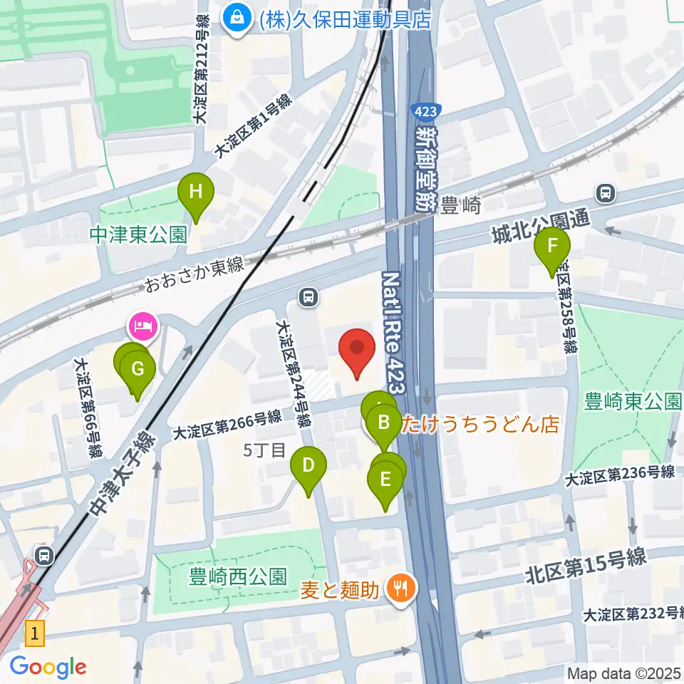 三和レコーディングスタジオ周辺のファミレス・ファーストフード一覧地図