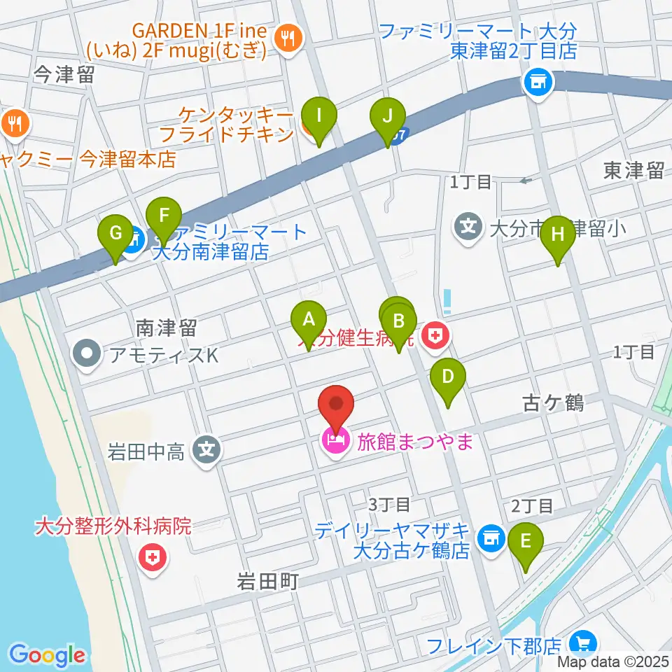MUSIC HOLIDAY周辺のファミレス・ファーストフード一覧地図