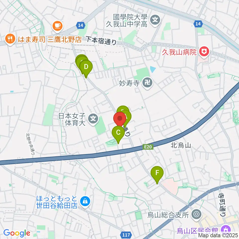 BS&T Studio周辺のファミレス・ファーストフード一覧地図