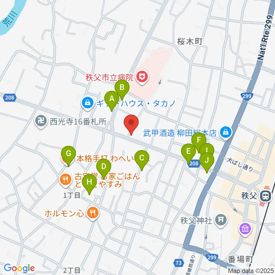 STUDIO JOY周辺のファミレス・ファーストフード一覧地図