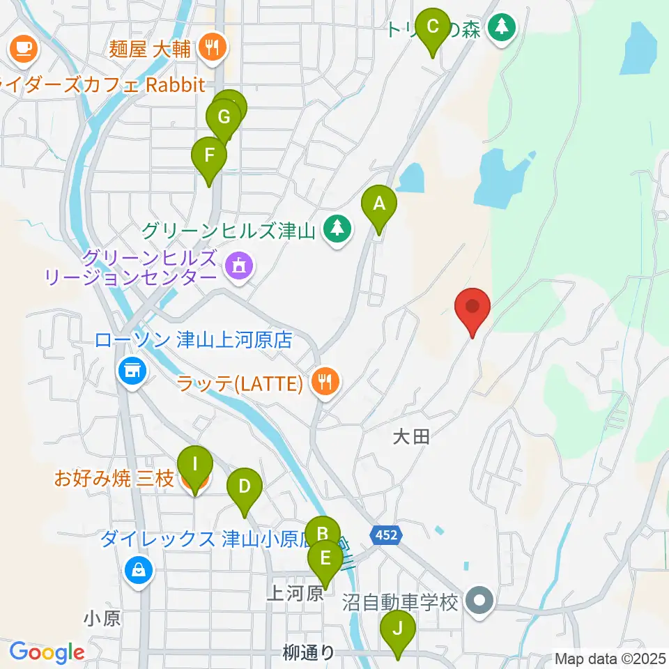 アムズ音楽教室周辺のファミレス・ファーストフード一覧地図