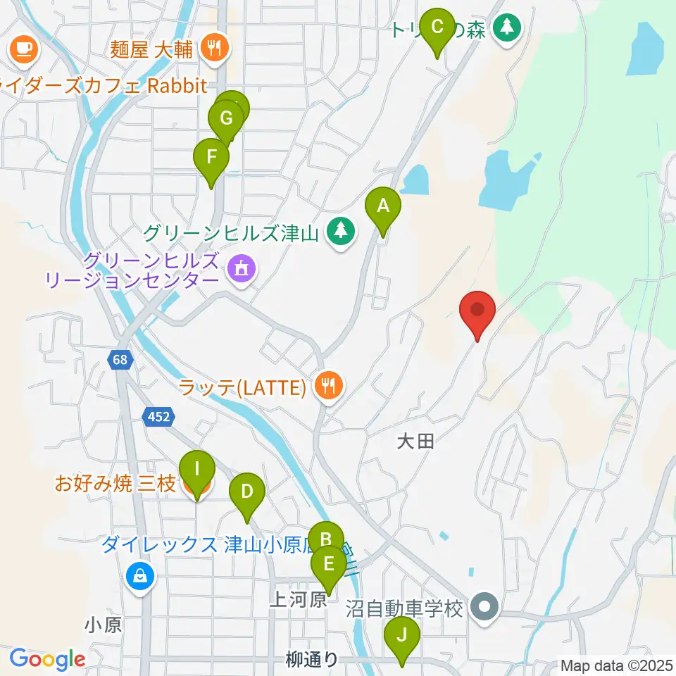 アムズ音楽教室周辺のファミレス・ファーストフード一覧地図