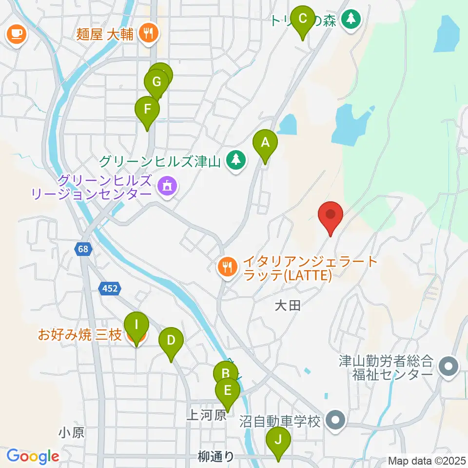 アムズ音楽教室周辺のファミレス・ファーストフード一覧地図