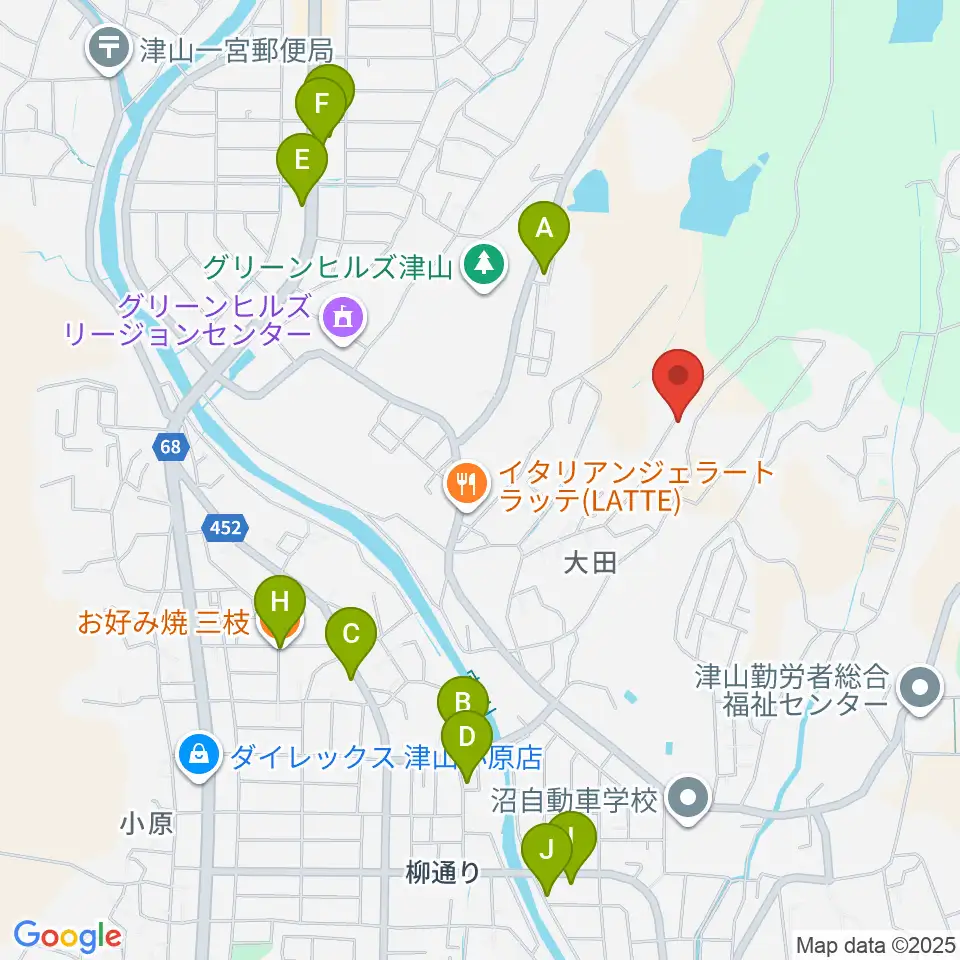 アムズ音楽教室周辺のファミレス・ファーストフード一覧地図