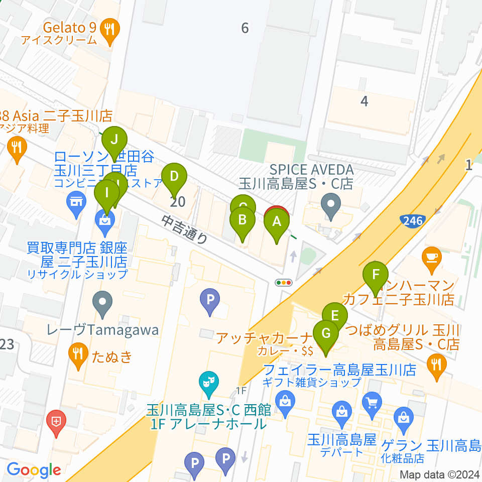 コパンミュージック周辺のファミレス・ファーストフード一覧地図