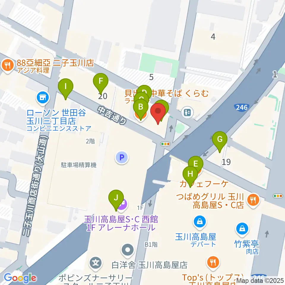 コパンミュージック周辺のファミレス・ファーストフード一覧地図