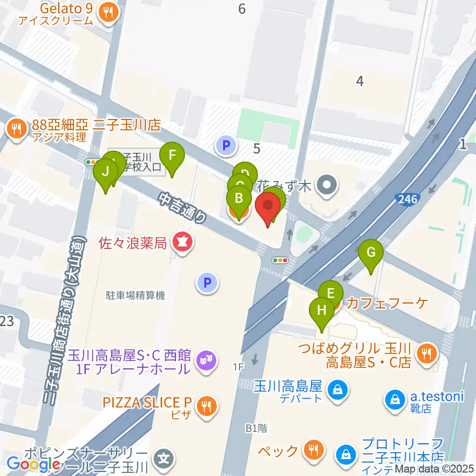 コパンミュージック周辺のファミレス・ファーストフード一覧地図