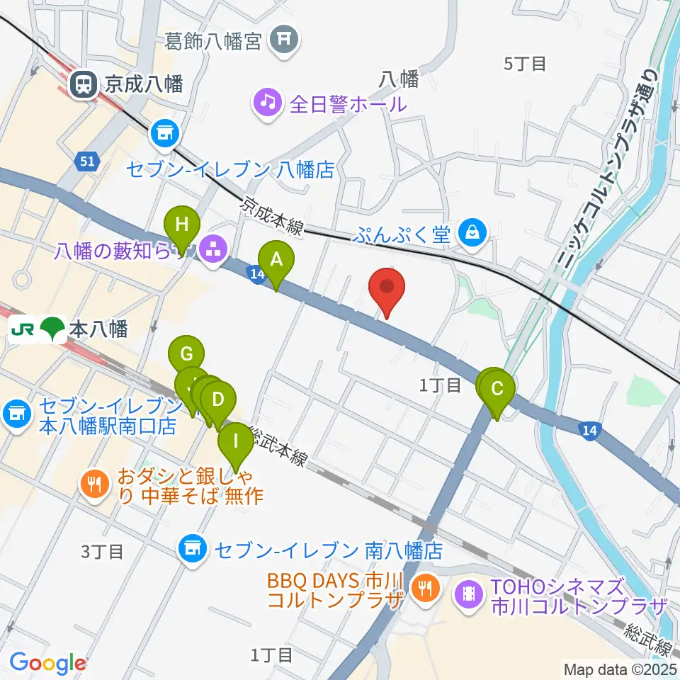 サウンドビュー音楽教室周辺のファミレス・ファーストフード一覧地図
