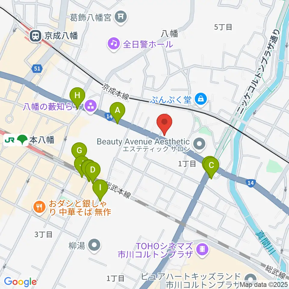 サウンドビュー音楽教室周辺のファミレス・ファーストフード一覧地図