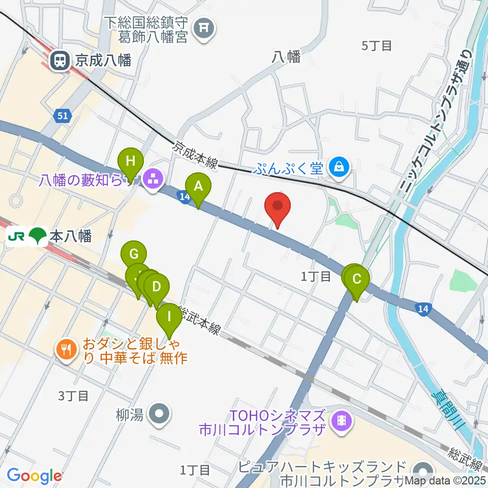 サウンドビュー音楽教室周辺のファミレス・ファーストフード一覧地図