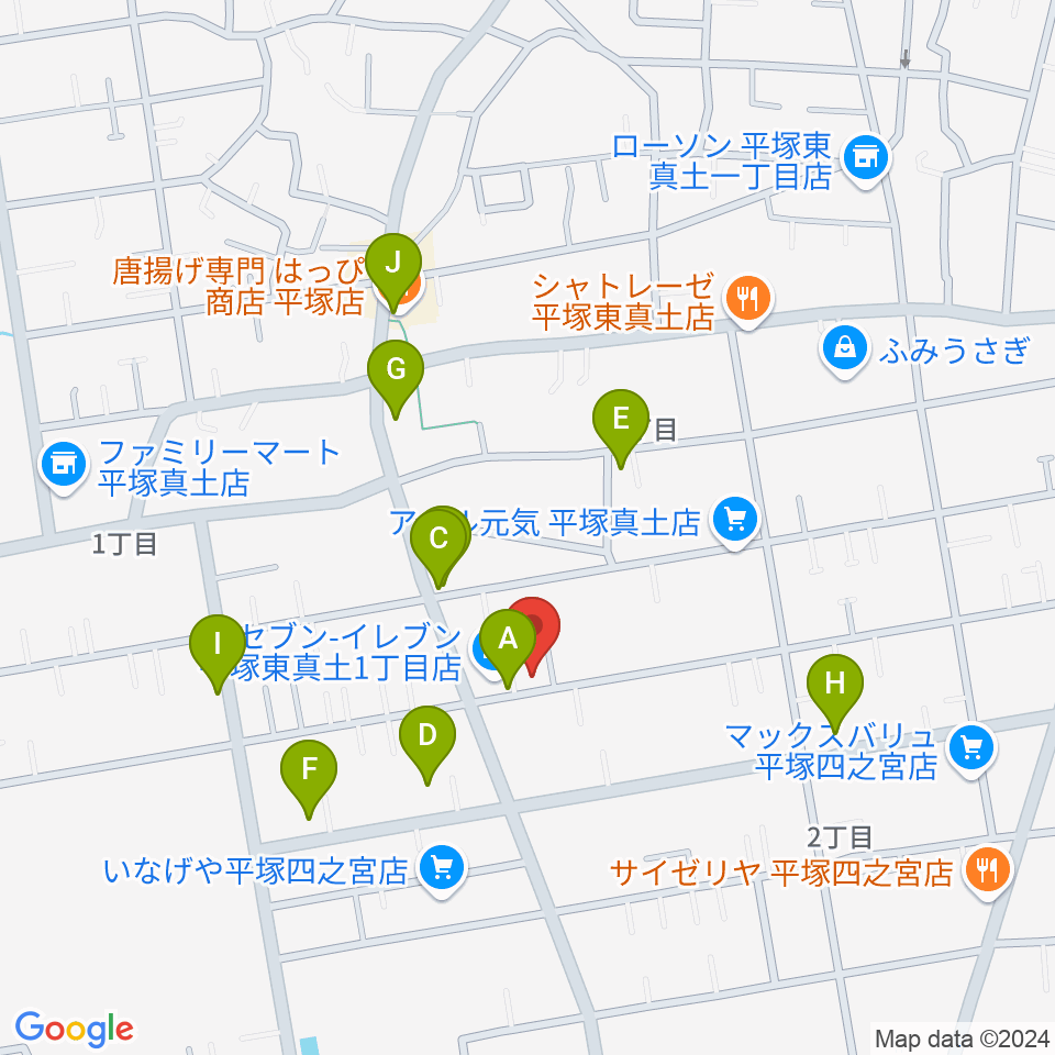 総合芸術学園ボア・コロンブ周辺のファミレス・ファーストフード一覧地図