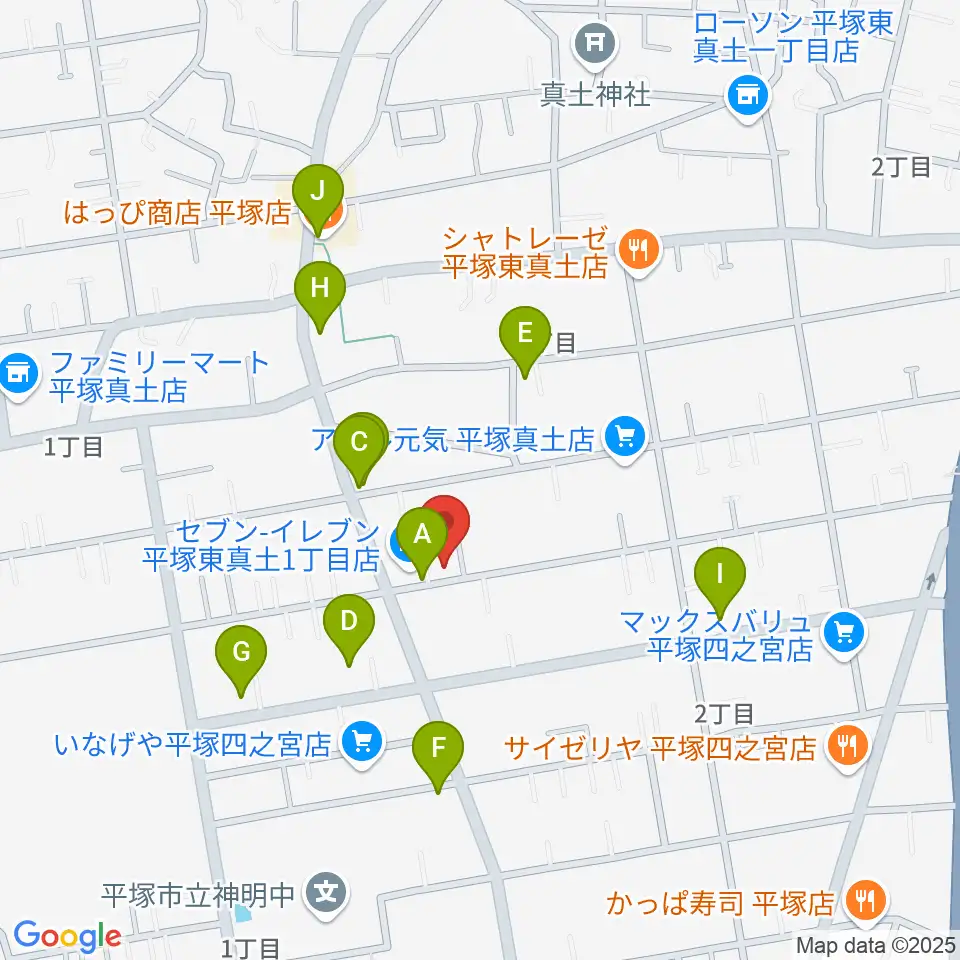 総合芸術学園ボア・コロンブ周辺のファミレス・ファーストフード一覧地図