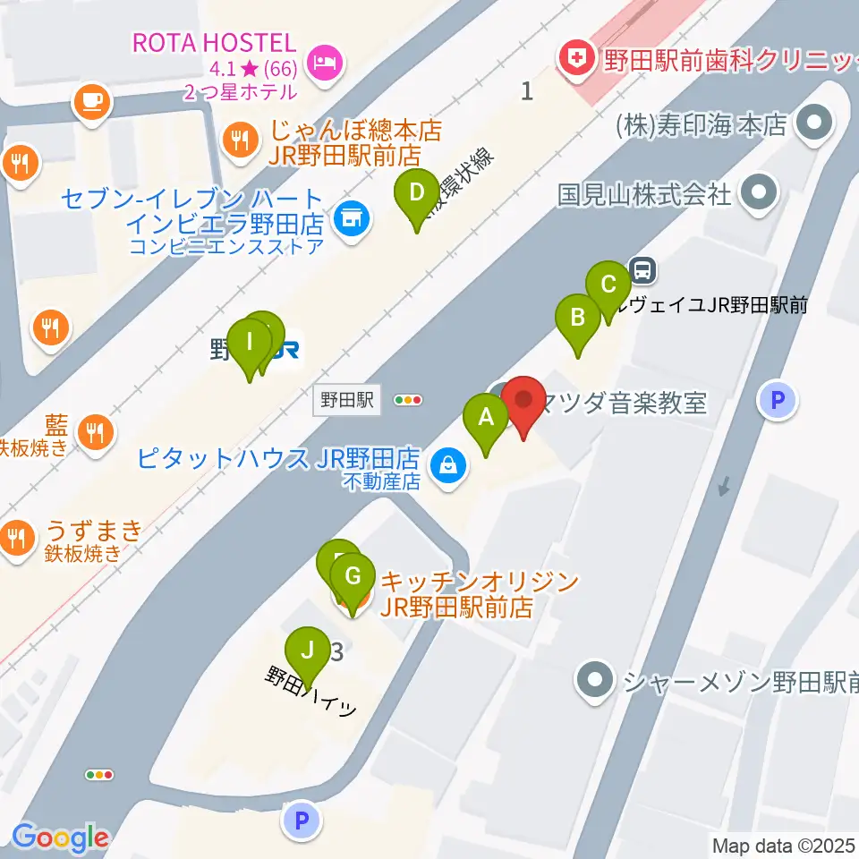 Matsuda Music School周辺のファミレス・ファーストフード一覧地図
