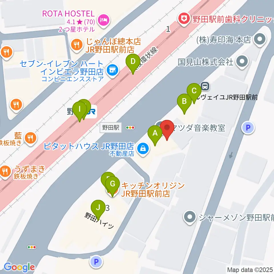 Matsuda Music School周辺のファミレス・ファーストフード一覧地図