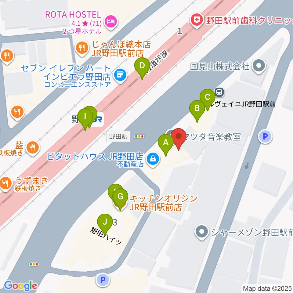 Matsuda Music School周辺のファミレス・ファーストフード一覧地図