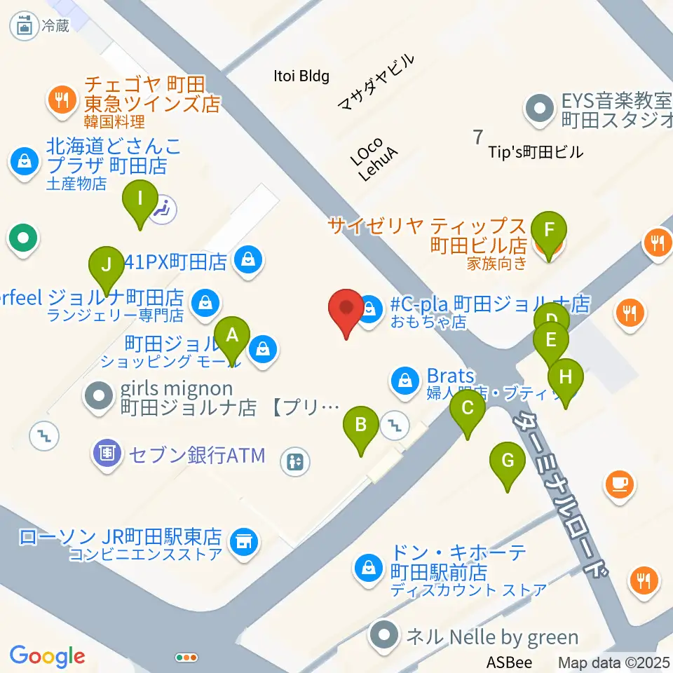 スガナミミュージックサロン町田周辺のファミレス・ファーストフード一覧地図
