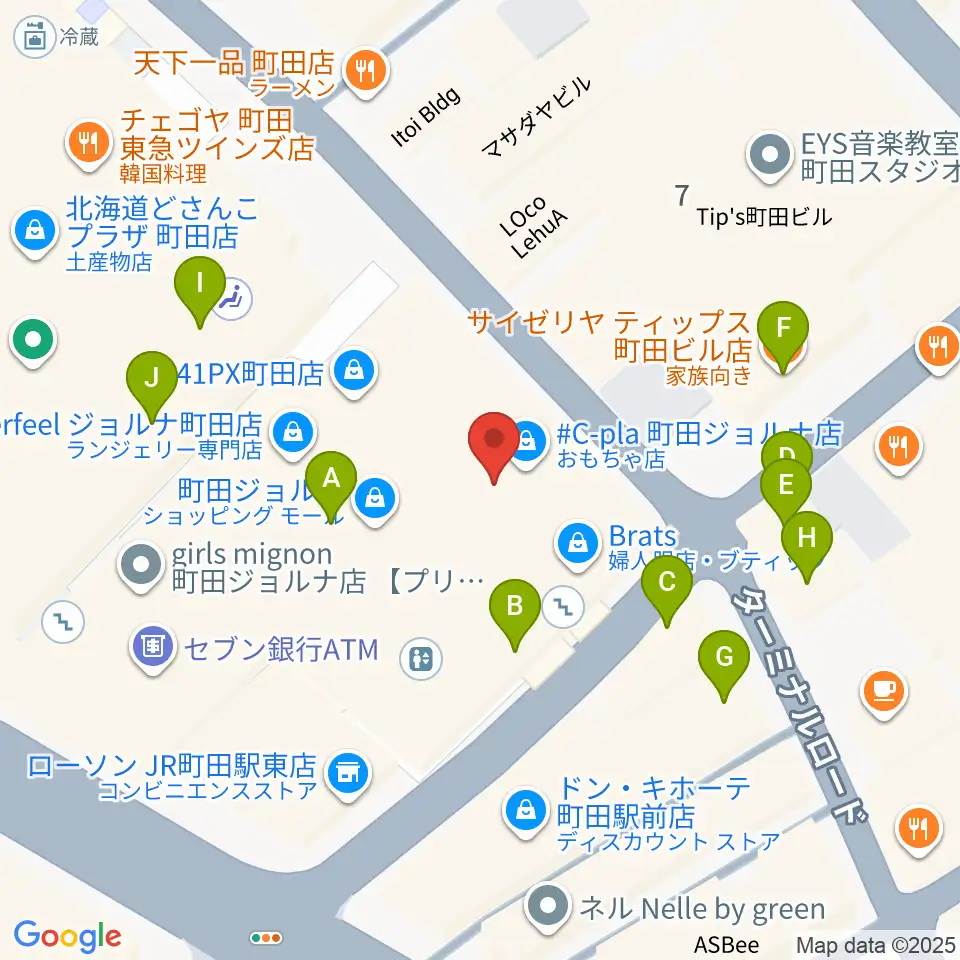 スガナミミュージックサロン町田周辺のファミレス・ファーストフード一覧地図