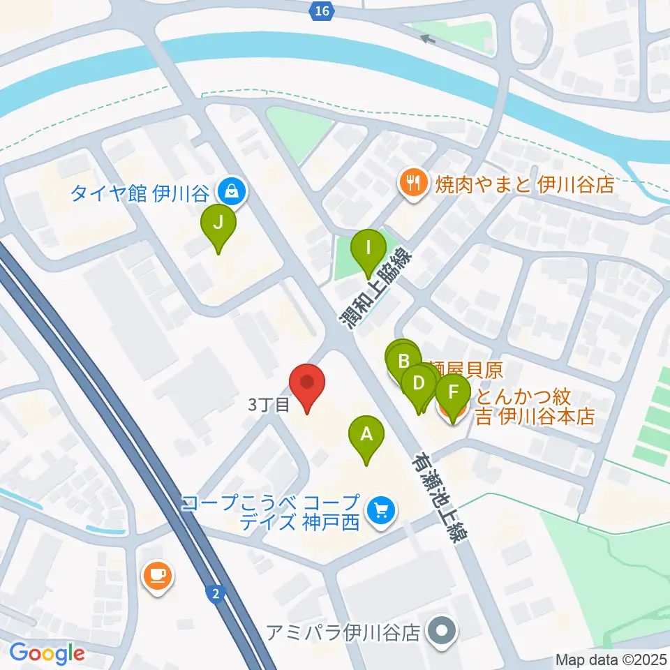 スガナミ楽器 伊川谷ミュージックセンター周辺のファミレス・ファーストフード一覧地図