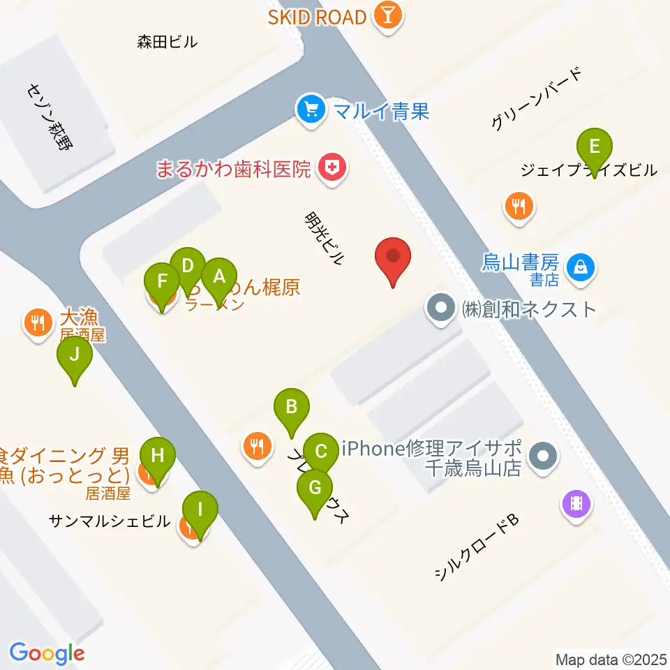 スガナミ楽器 烏山北口センター周辺のファミレス・ファーストフード一覧地図