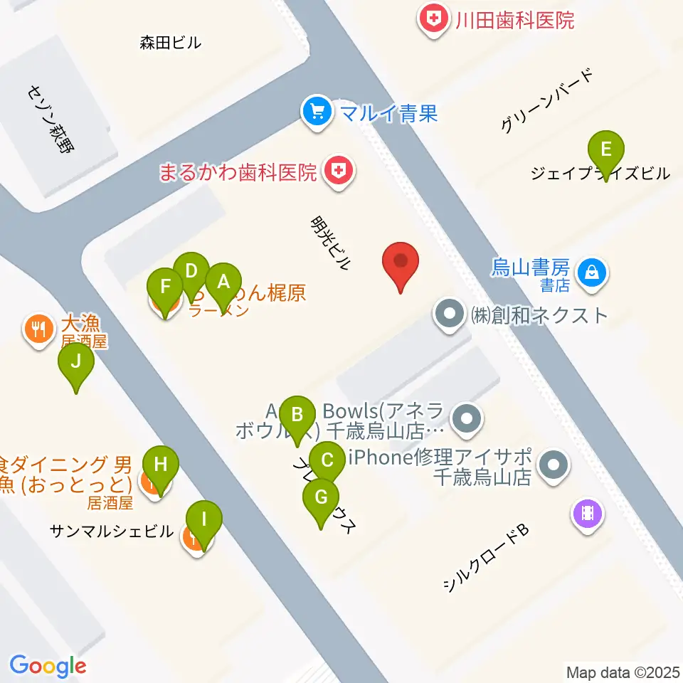 スガナミ楽器 烏山北口センター周辺のファミレス・ファーストフード一覧地図
