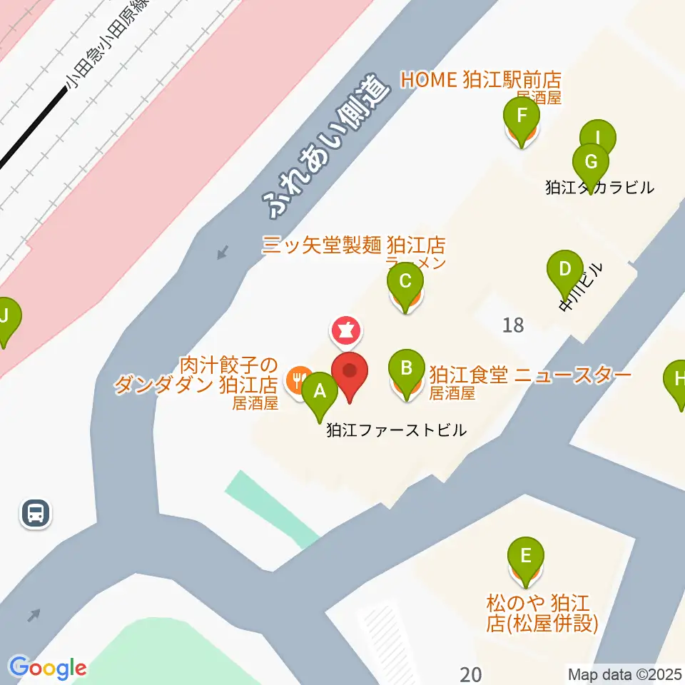 スガナミ楽器 狛江センター周辺のファミレス・ファーストフード一覧地図
