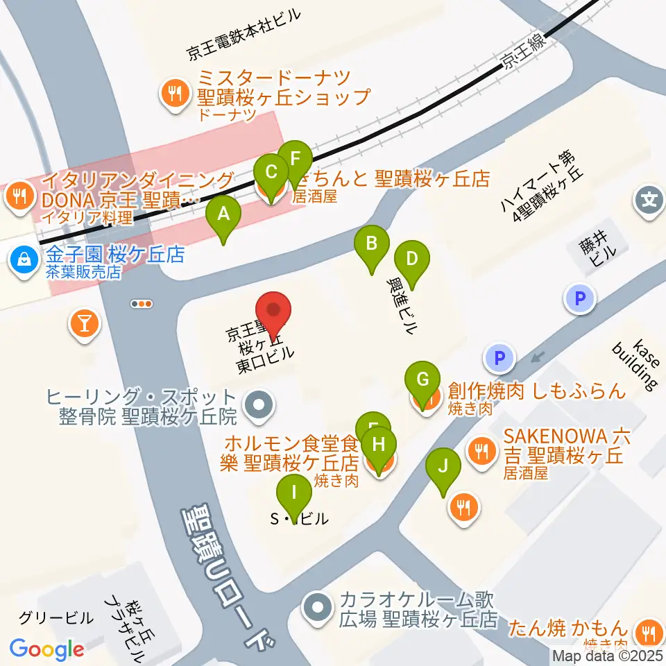 スガナミ楽器 桜ヶ丘センター周辺のファミレス・ファーストフード一覧地図