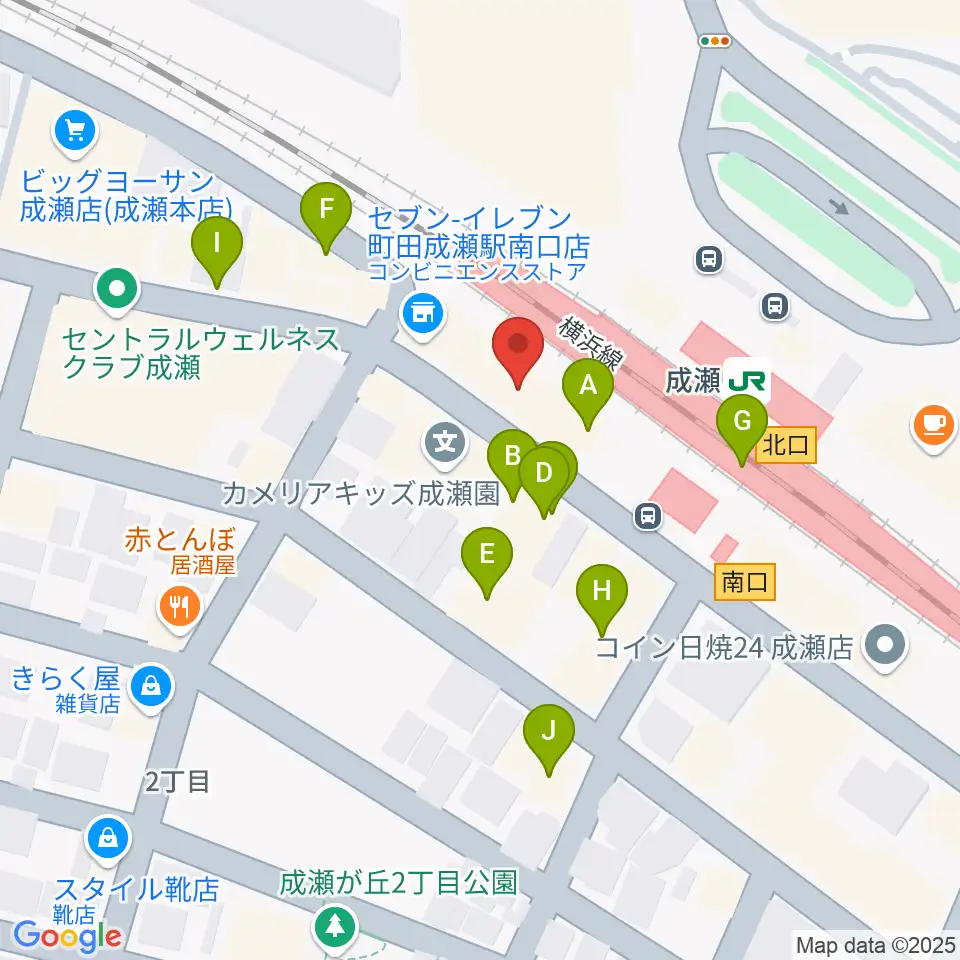 スガナミ楽器 成瀬センター周辺のファミレス・ファーストフード一覧地図