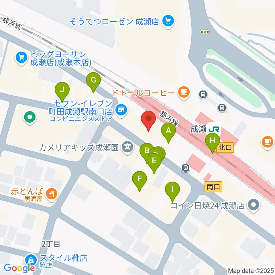 スガナミ楽器 成瀬センター周辺のファミレス・ファーストフード一覧地図