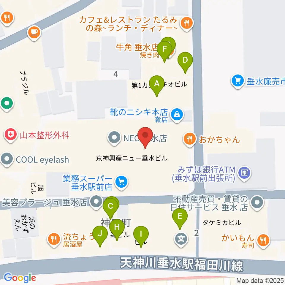 スガナミ楽器 垂水ミュージックセンター周辺のファミレス・ファーストフード一覧地図