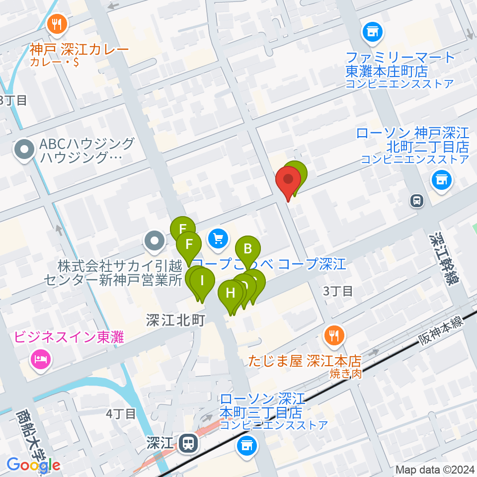 レオミュージック周辺のファミレス・ファーストフード一覧地図