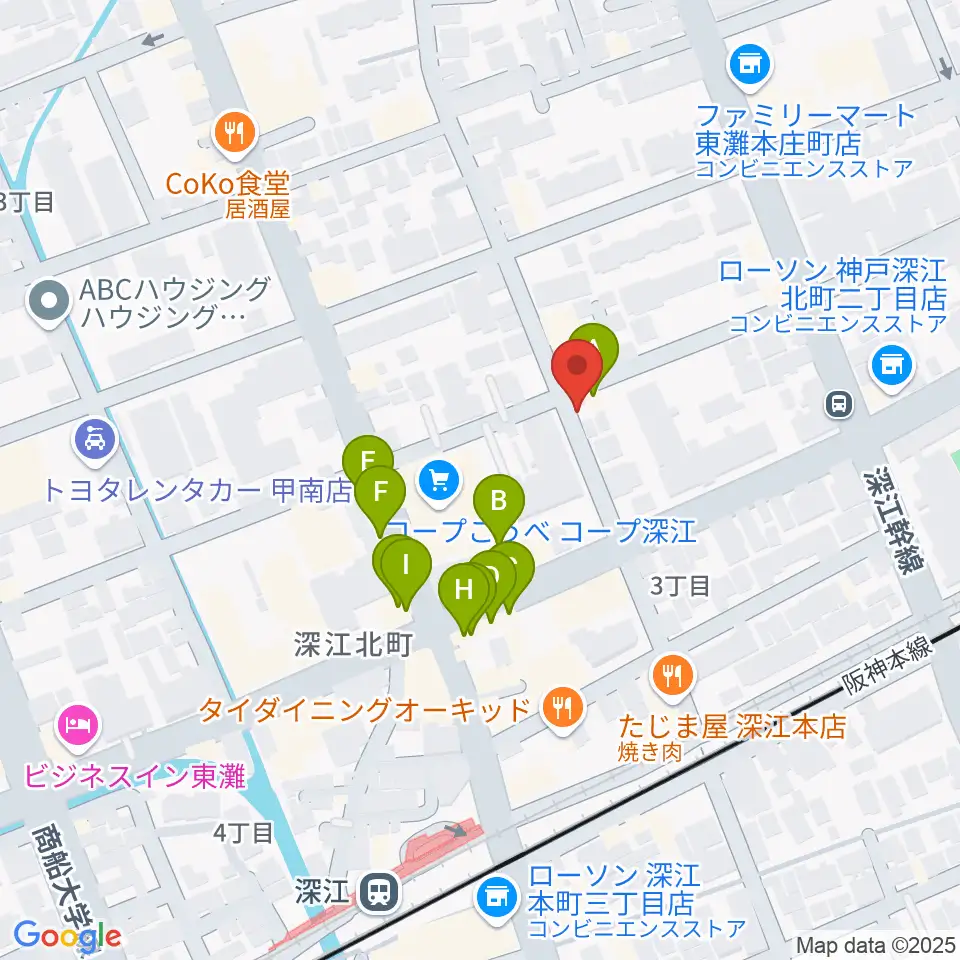 レオミュージック周辺のファミレス・ファーストフード一覧地図