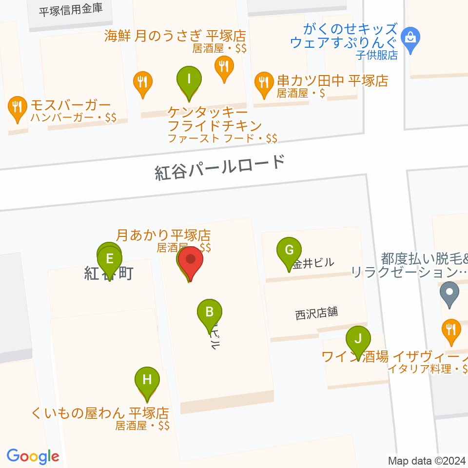 音楽スペースパル周辺のファミレス・ファーストフード一覧地図