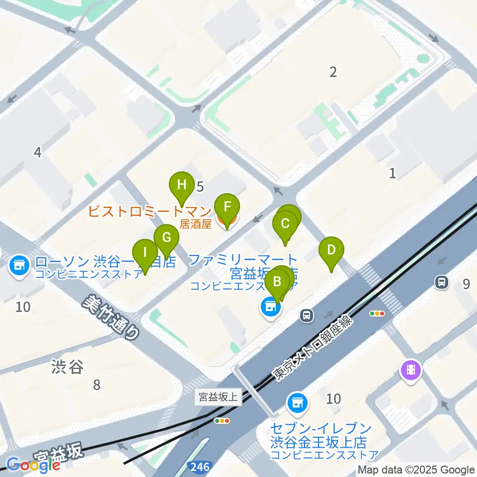 音楽教室ルフォスタ周辺のファミレス・ファーストフード一覧地図