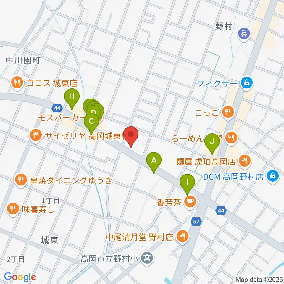 開進堂楽器 MPC高岡周辺のファミレス・ファーストフード一覧地図