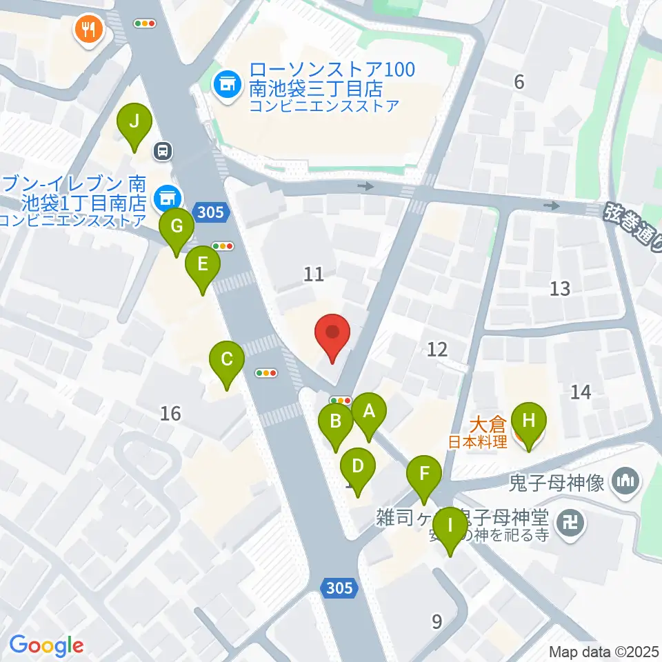 東京音楽大学付属民族音楽研究所周辺のファミレス・ファーストフード一覧地図