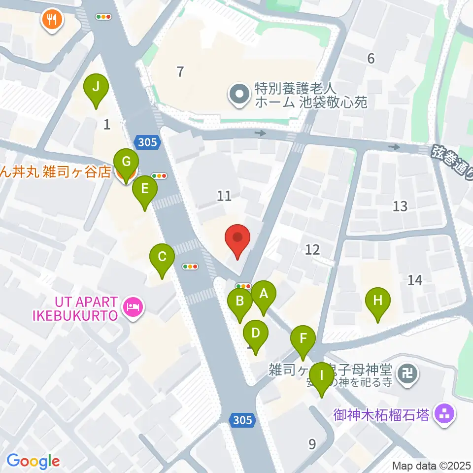 東京音楽大学付属民族音楽研究所周辺のファミレス・ファーストフード一覧地図