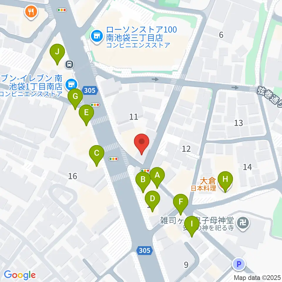 東京音楽大学付属民族音楽研究所周辺のファミレス・ファーストフード一覧地図