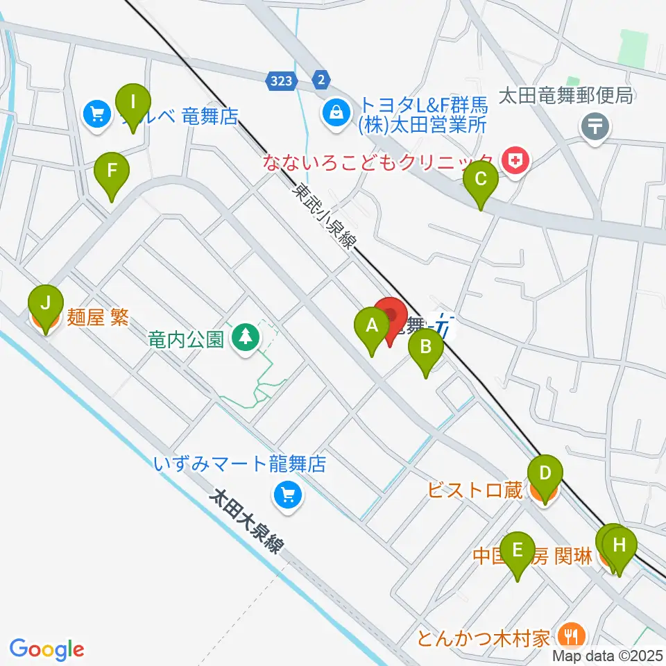 音楽サロン・シャコンヌ周辺のファミレス・ファーストフード一覧地図