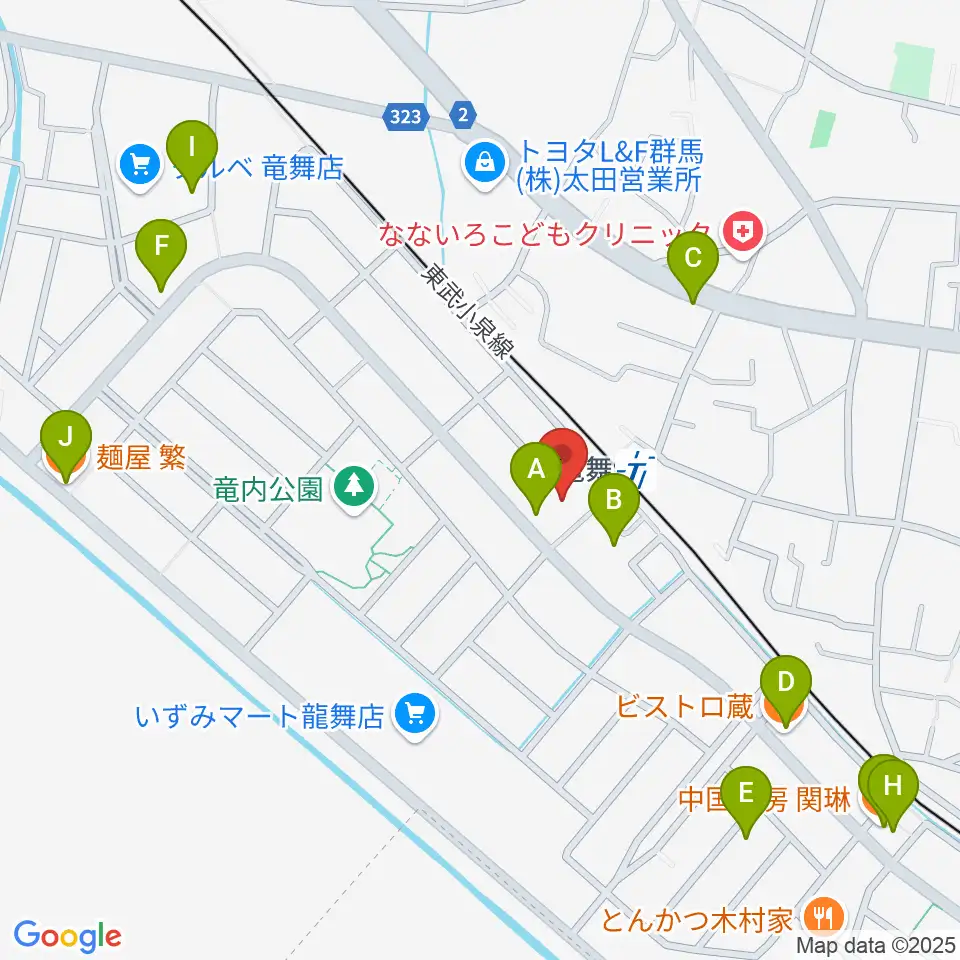 音楽サロン・シャコンヌ周辺のファミレス・ファーストフード一覧地図