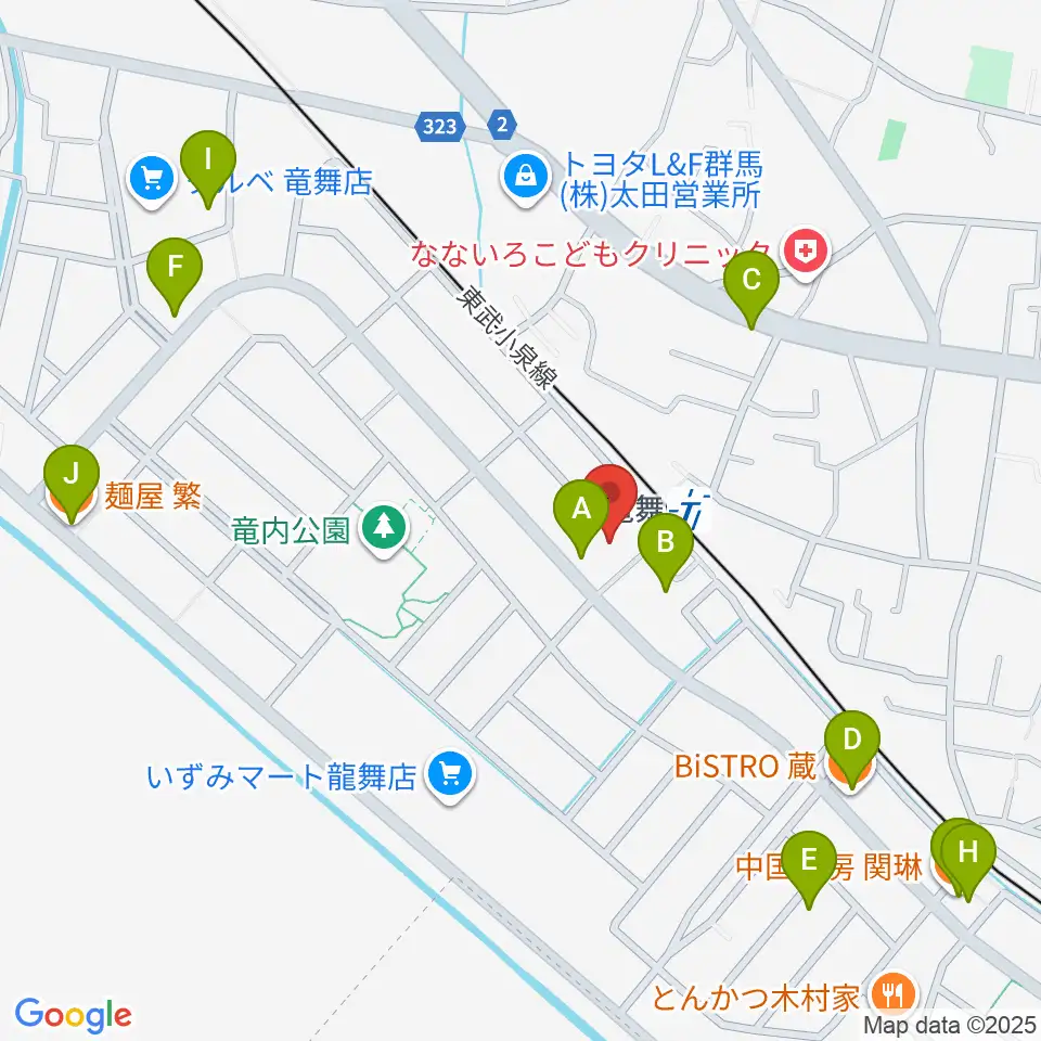 音楽サロン・シャコンヌ周辺のファミレス・ファーストフード一覧地図
